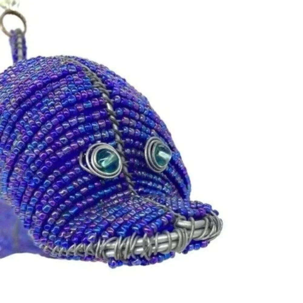 Beadworx Glass Beaded Dolphin Wire Sculpture